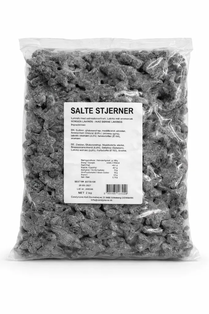 Salte Stjerner – Lakrids med salmiakovertræk (Dåse)