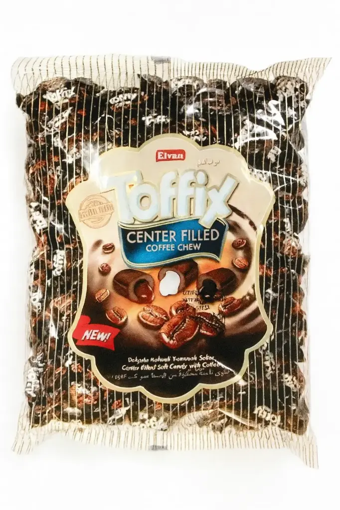 Elvan Toffix Center Filled Coffee Chew (Dåse)