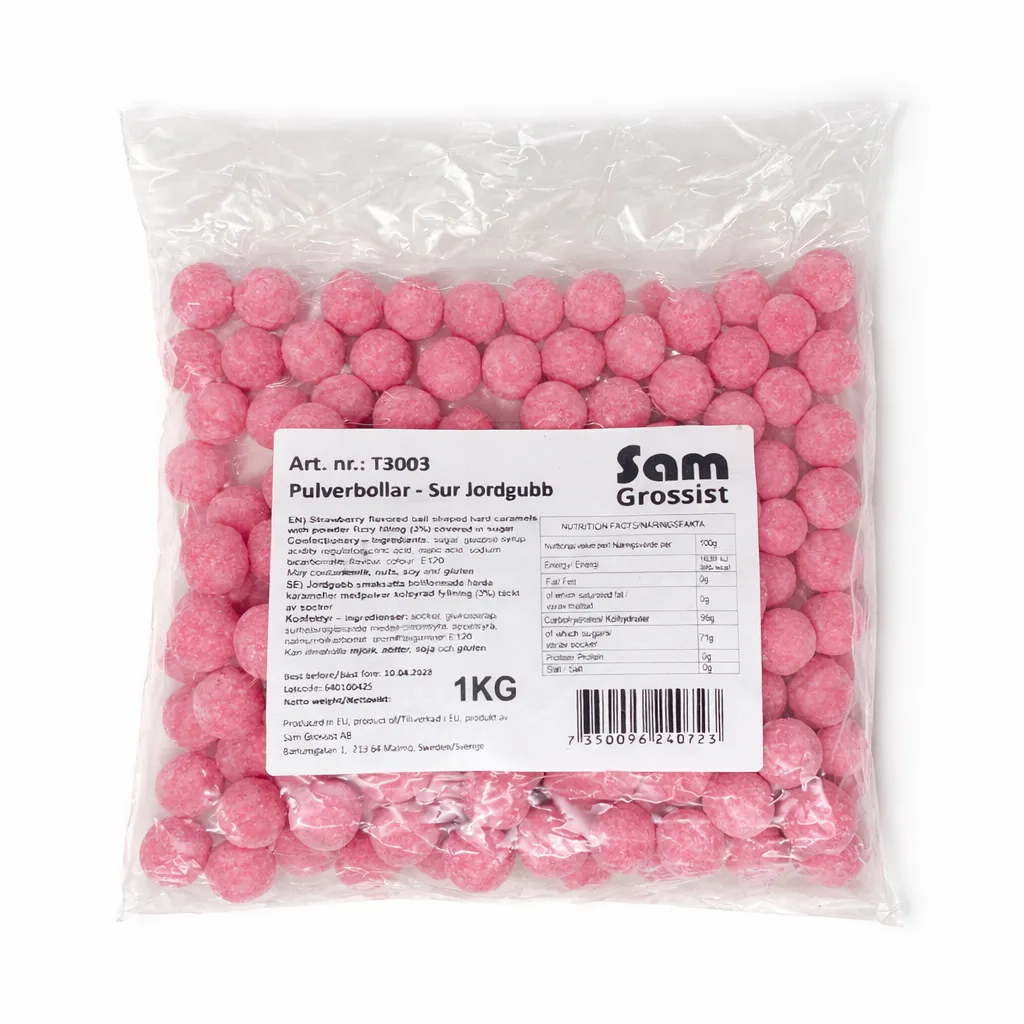 Pulverbollar Sur Jordgubb (Dåse)