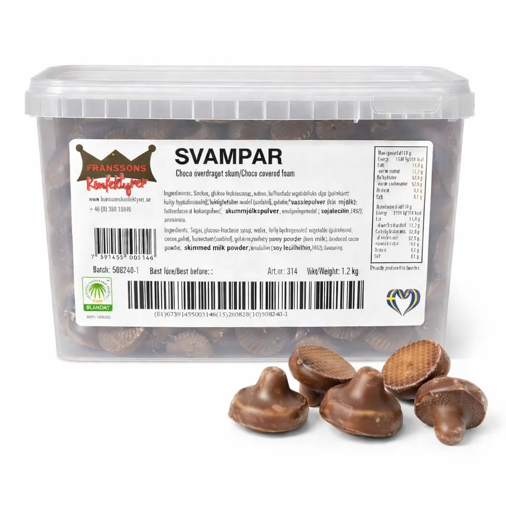 Svampar Choko Overtrukket Skum (50 g)