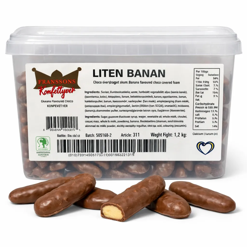 Lille Banan Choko Overtrukket Skum (50 g)