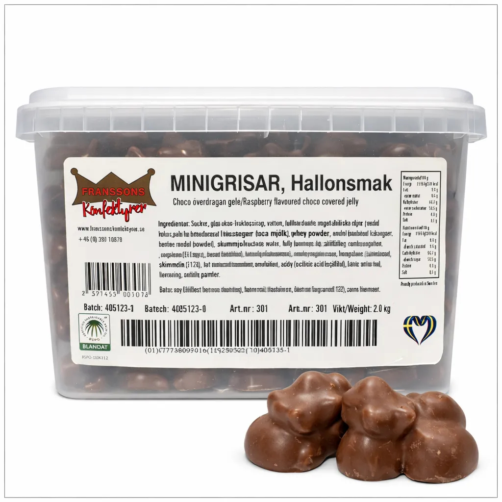 Mini Grise Hindbærsmag (50 g)