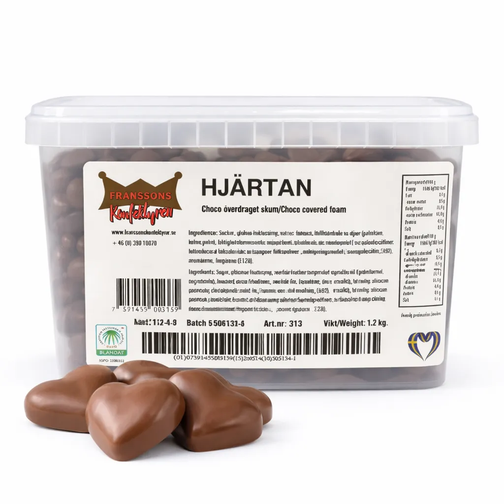 Hjerter Choko Overtrukket Skum (50 g)