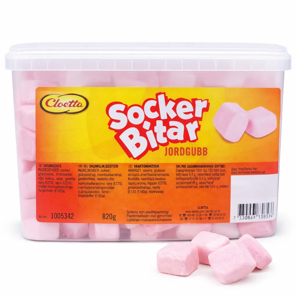 Sukkerterninger Jordbær (50 g)